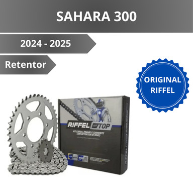 Kit Relação Transmissão Retentor SAHARA 300 2024 a 2025 - TOP Riffel Aço 1045