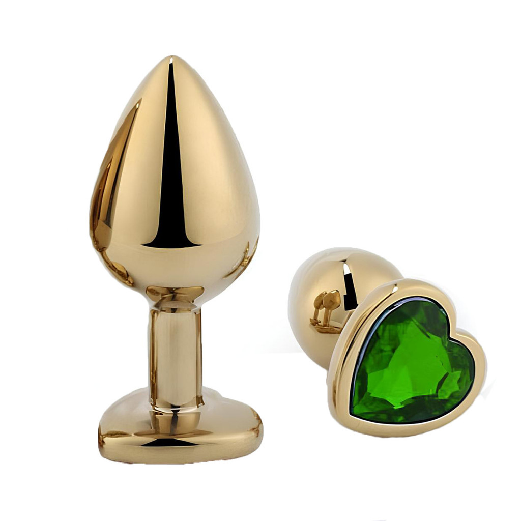 Plug Anal "M" Dourado com Coração - 7 x 3,3 cm | Em 9 Cores em Oferta na Shopee