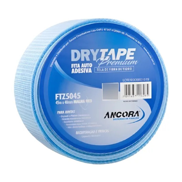Fita Telada Waltape 100m X 48mm Drywall Fibra De Vidro Autoadesiva Azul em Oferta na Shopee