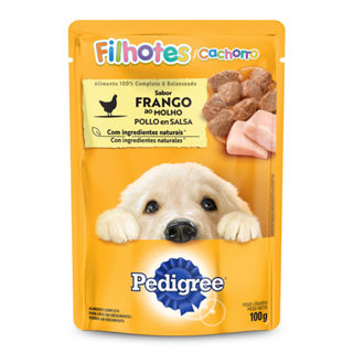 Ração Úmida para Cachorro Pedigree Filhote Sabor Frango ao Molho em Sachê 100g em Oferta na Shopee