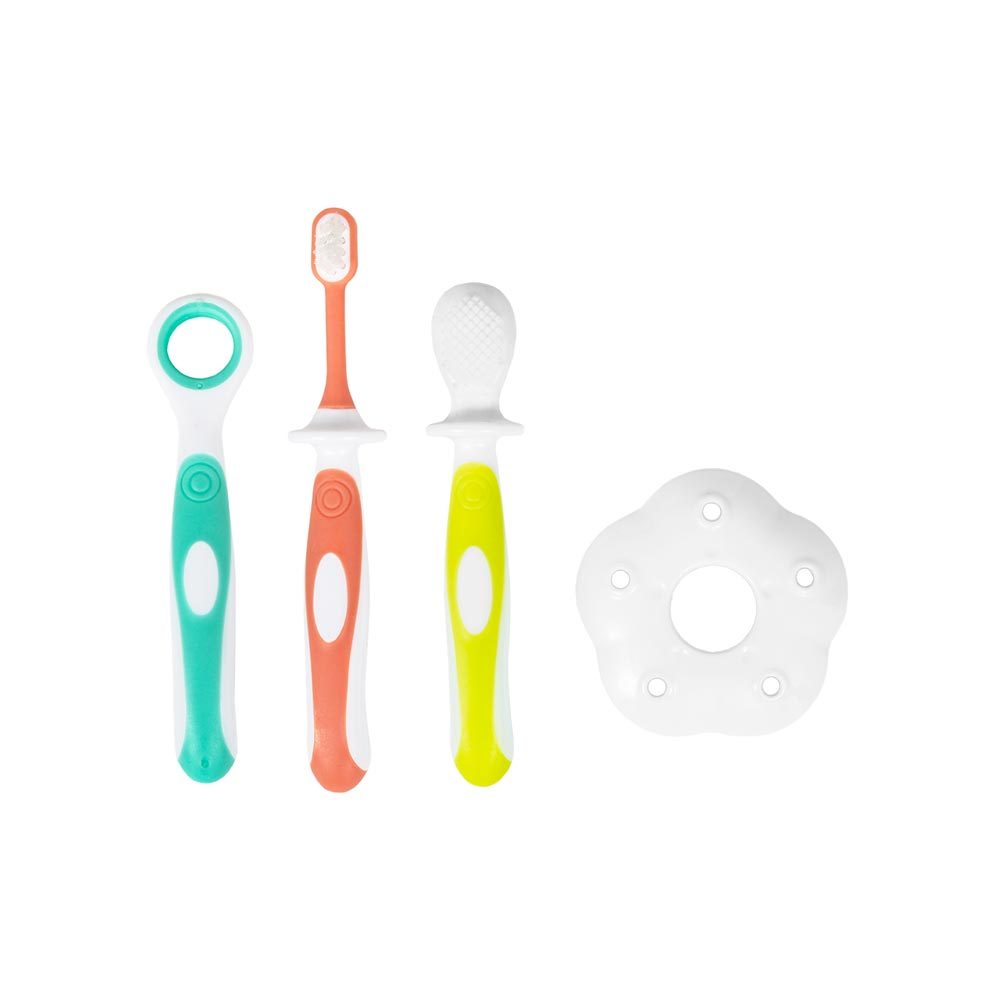 Kit Higiene Bucal Buba com Protetor Cerdas Macias 3+ Meses com 4 Peças em Oferta na Shopee