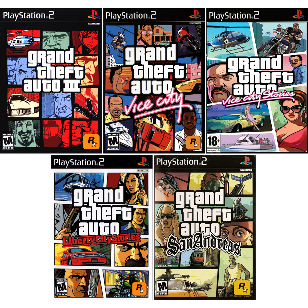 Kit 5 Jogos Grand Theft Auto (GTA) Playstation 2 Desbloqueado