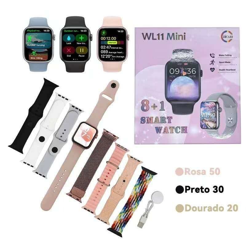 Smart Watch WL11 MINI 38mm com 8 pulseiras Esportes gps Inteligente unisex séries11 2026