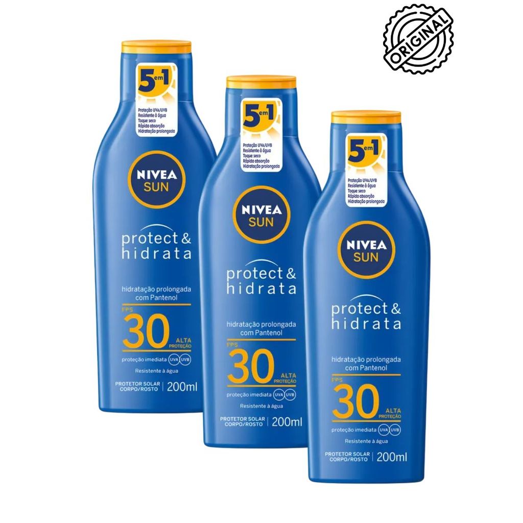 NIVEA SUN Protetor Solar Protect Fps30 200ml Nivea KIT 3 UND