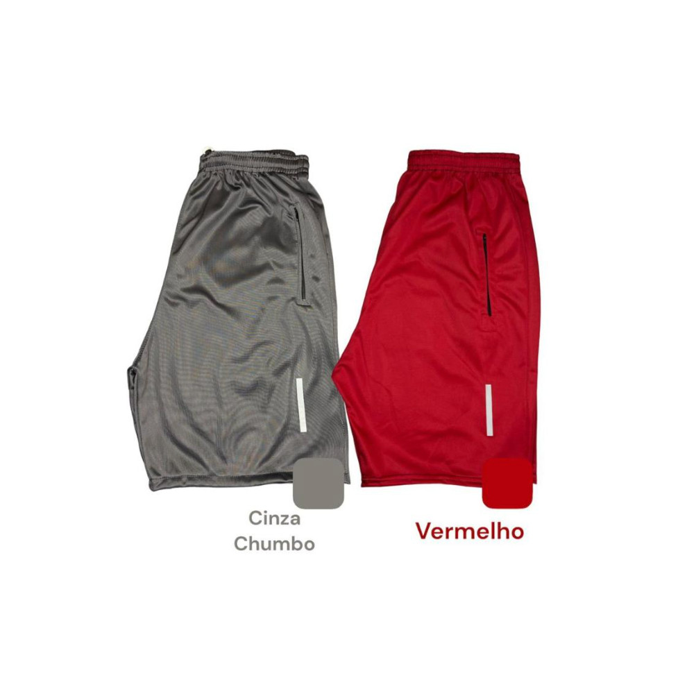 Kit 2 Shorts Bermuda Dry Fit Esportiva Treino Com Ziper no Bolso - Simbolo Refletivo em Oferta na Shopee