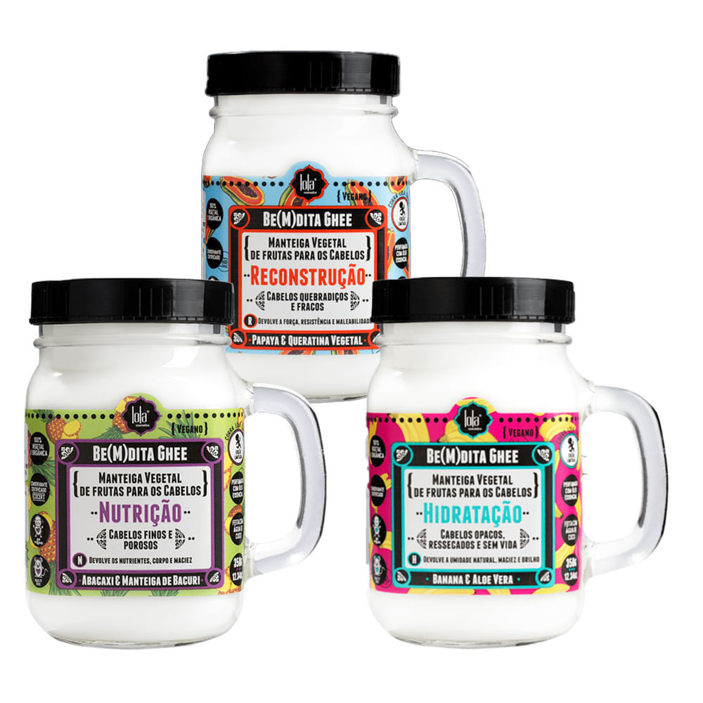 Kit Lola Cronograma Capilar Be(M)dita Ghee 350g - 3 Unidades em Oferta na Shopee