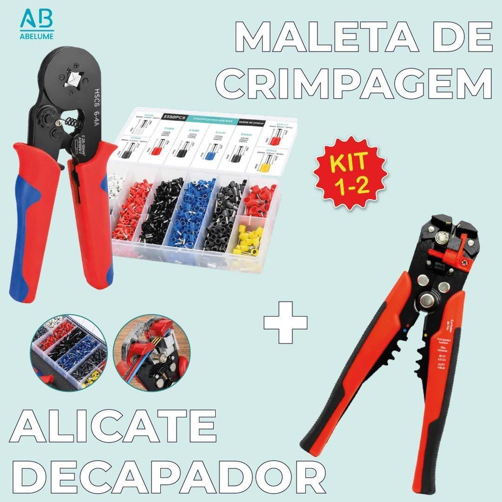 Kit de Ferramentas Crimpagem Alicate Eletricista 5 em 1 com Batente para Decapagem de FIo Precisa em Oferta na Shopee