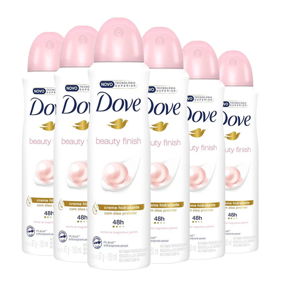 Kit Desodorante Aerosol Dove Beauty Finish - Edição Limitada 150ml - 6 unidades em Oferta na Shopee