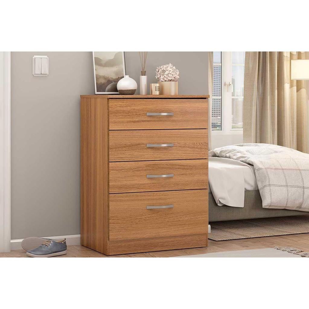 Cômoda Solteiro Astral c/ 4 Gavetas Amêndola Touch - Demóbile em Oferta na Shopee