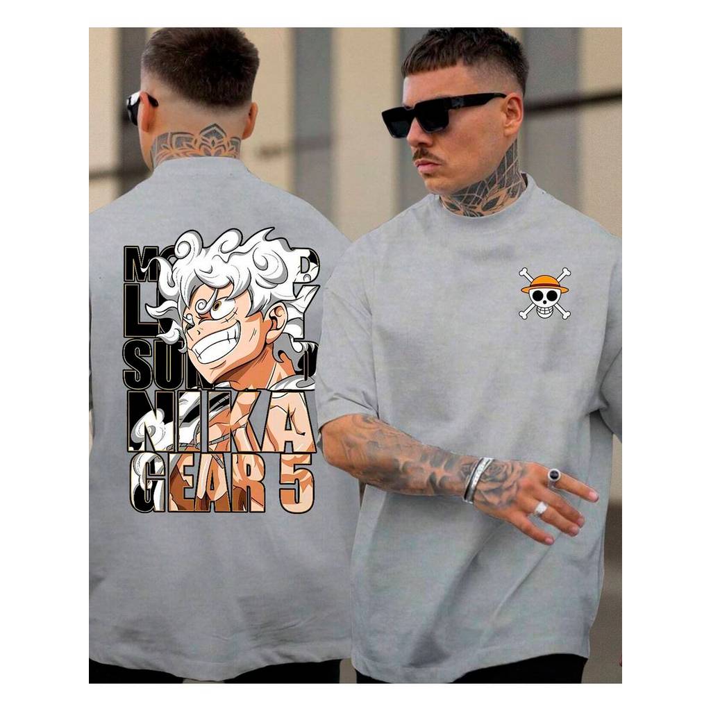 Camiseta One Piece Anime Gear 5 Arco EggHead Animação Hiatus Live-Action Filme Chapéu De Palha Luffy Blusa Camisa