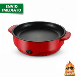 Frigideira Elétrica Grill Multifuncional Antiaderente Chapa Assadeira 110V e 220V