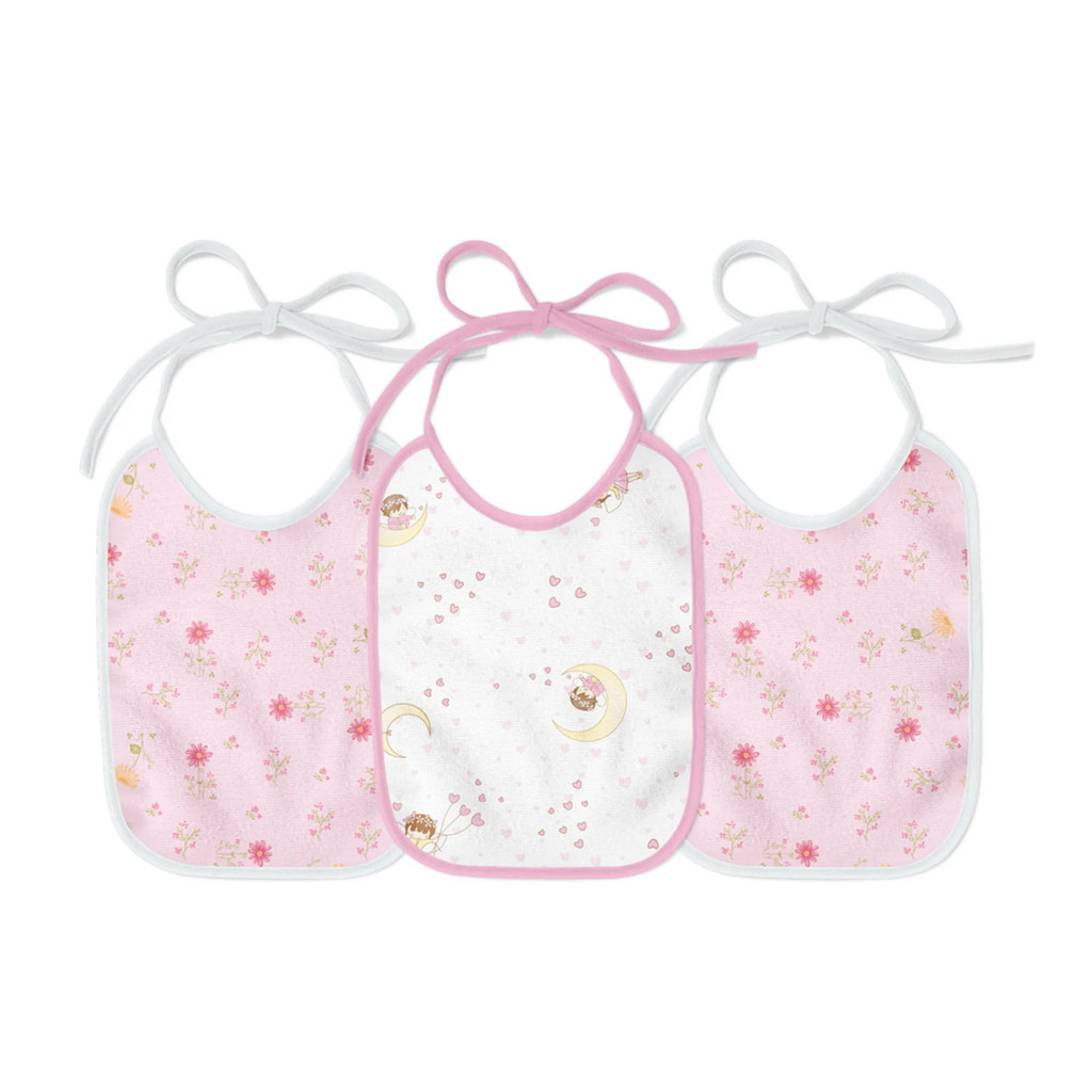 Kit 3 Babadores Flanelados e Plastificados Estampados 25x19 cm