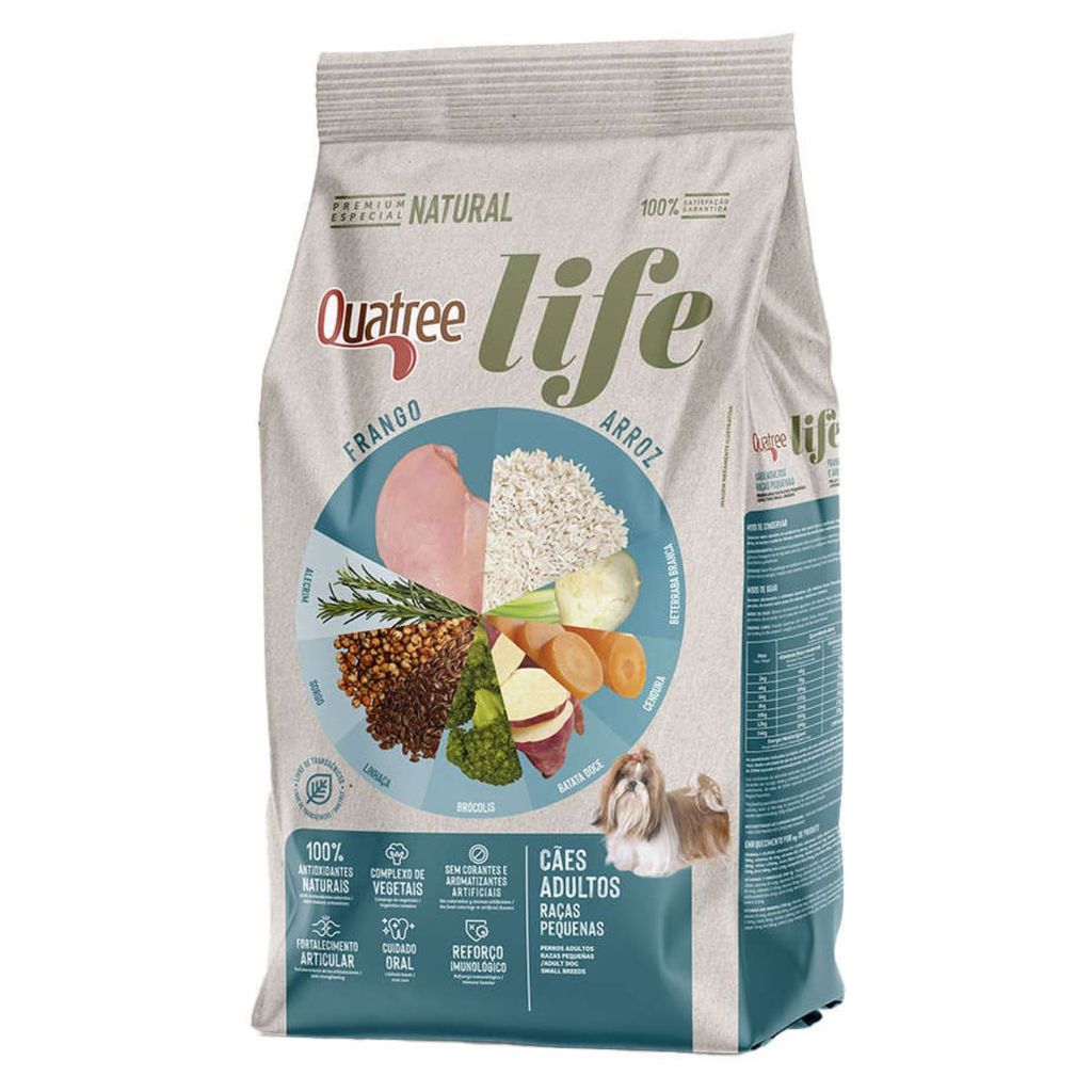 Ração Quatree Life Cães Adultos Raças P. Frango e Arroz 15kg