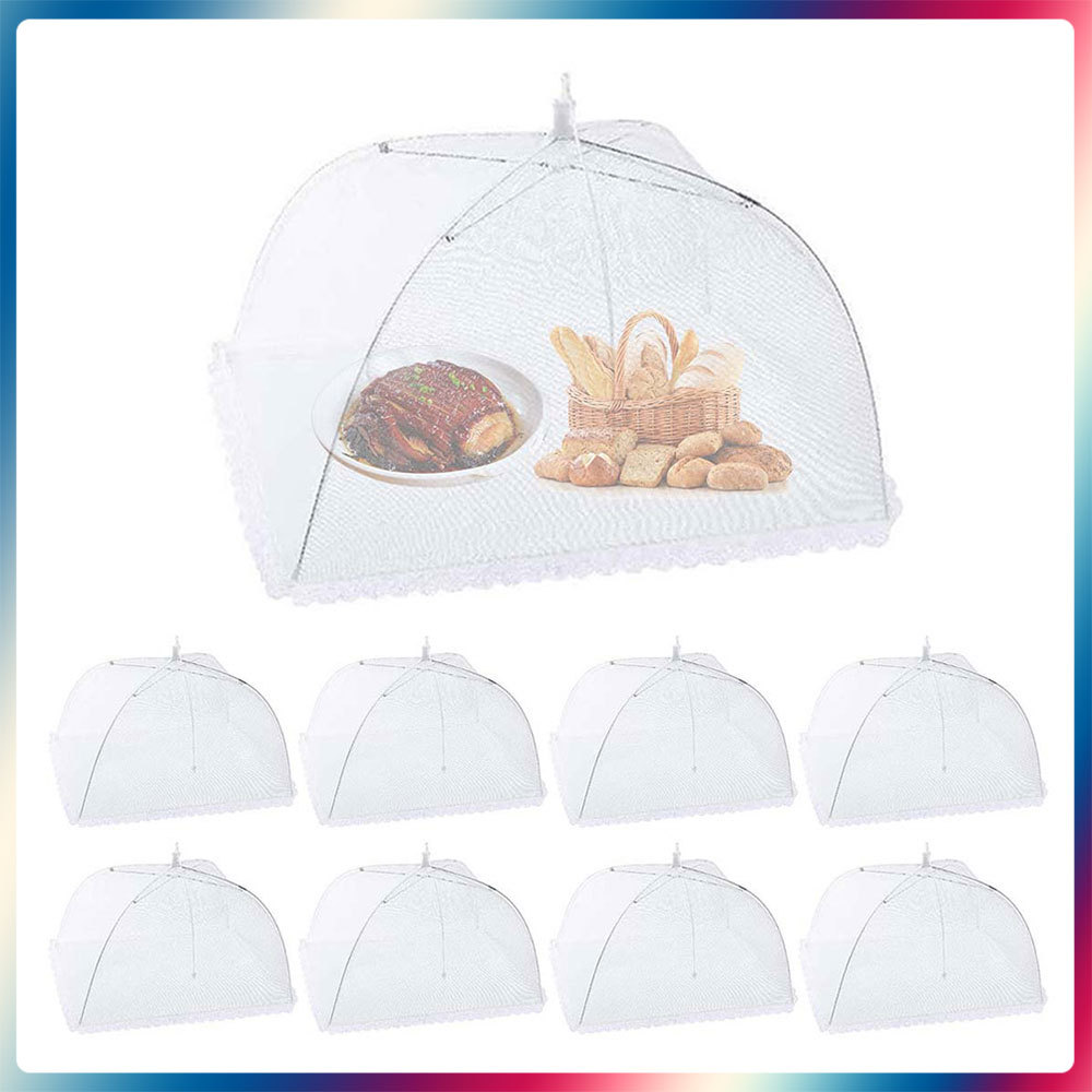 Tenda de comida dobrável de malha com cobertura de alimentos, 8 peças para acampamento ao ar livre, piquenique, festa, c
