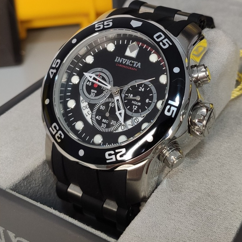 Relógio Masculino Invicta Pro Diver 6977 Prata e Preto 100% a Prova D'água Original