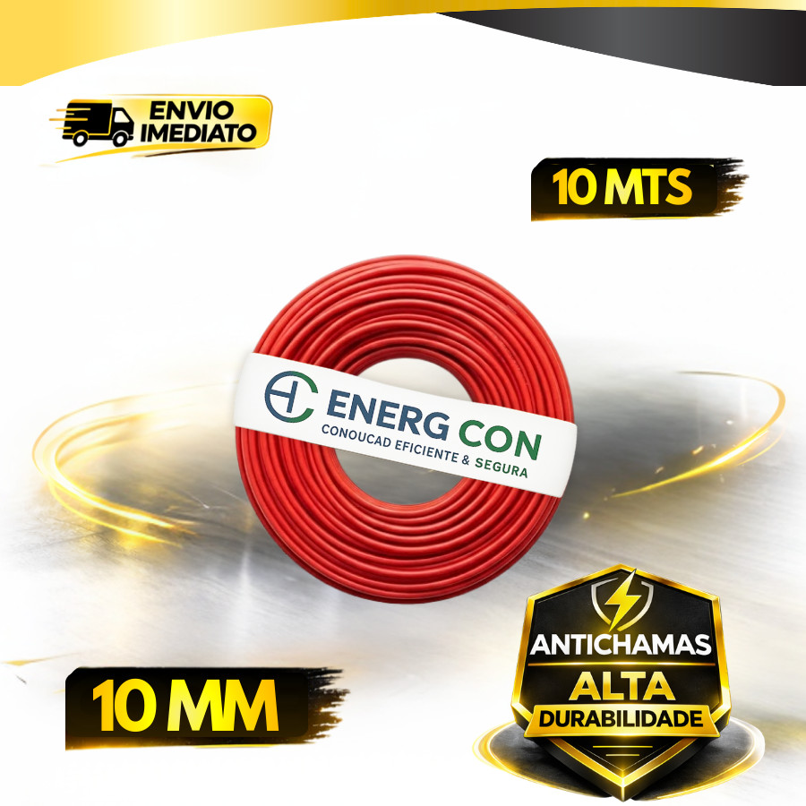 Fio Cabo Flexível 10mm 10 metros