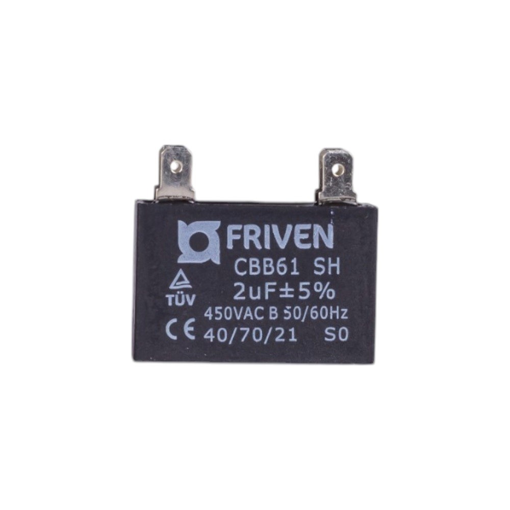 Capacitor De Partida 2Uf 440V Cbb61 Quadrado Friven