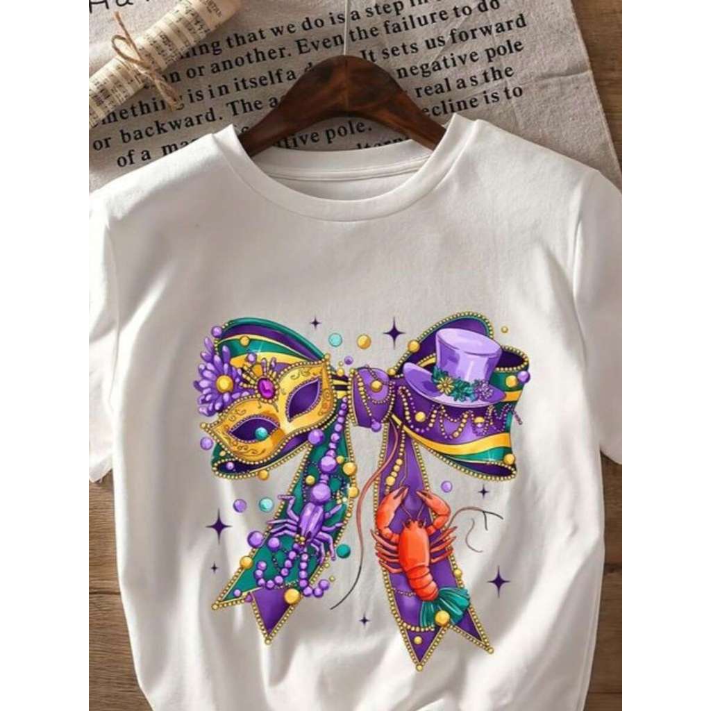 Camiseta feminina delicada divertida ideal Carnaval 2026 tecido leve fresco confortável vários looks 100% algodão