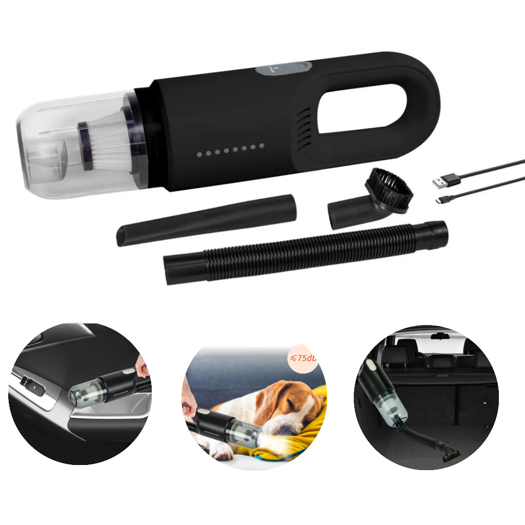 Aspirador De Pó Portátil Sem Fio Automotivo E Casa 5000Pa Recarregável USB Mini Aspirador Potente