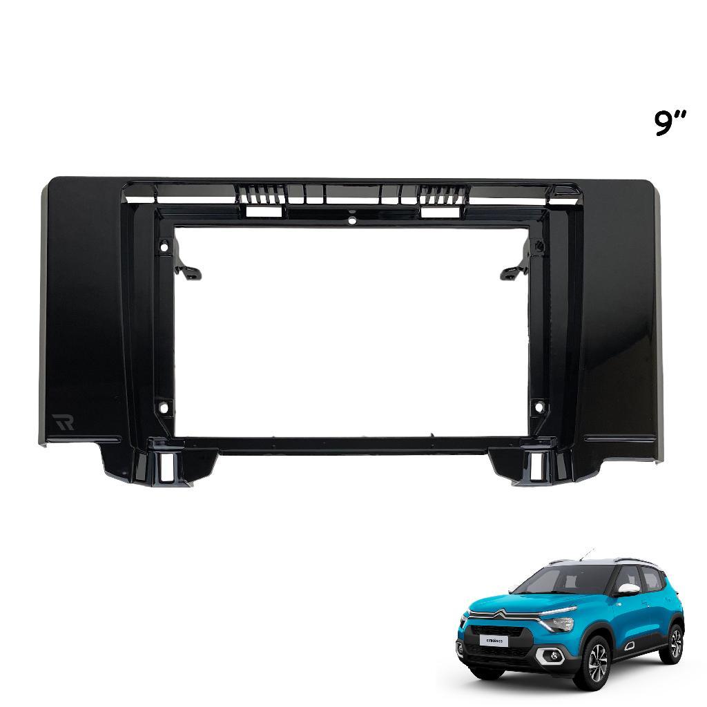 Moldura Painel Central Multimidia 9 Polegadas Citroen C3 Aircross 2023 Black Piano