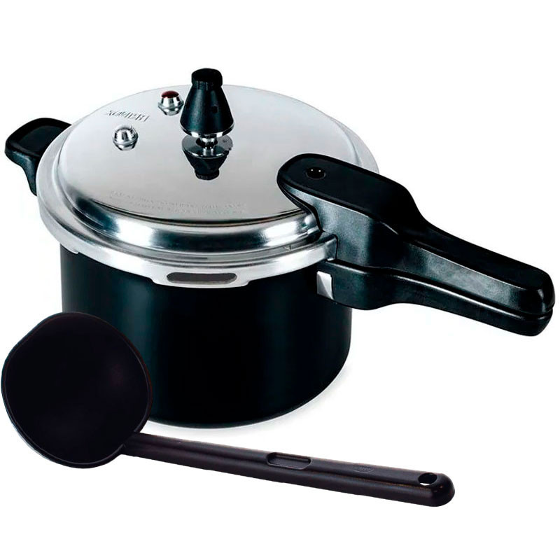 Panela de Pressão 5,4 Litros Brinox Fundo de Indução Alumínio Antiaderente com Concha em Nylon em Oferta na Shopee