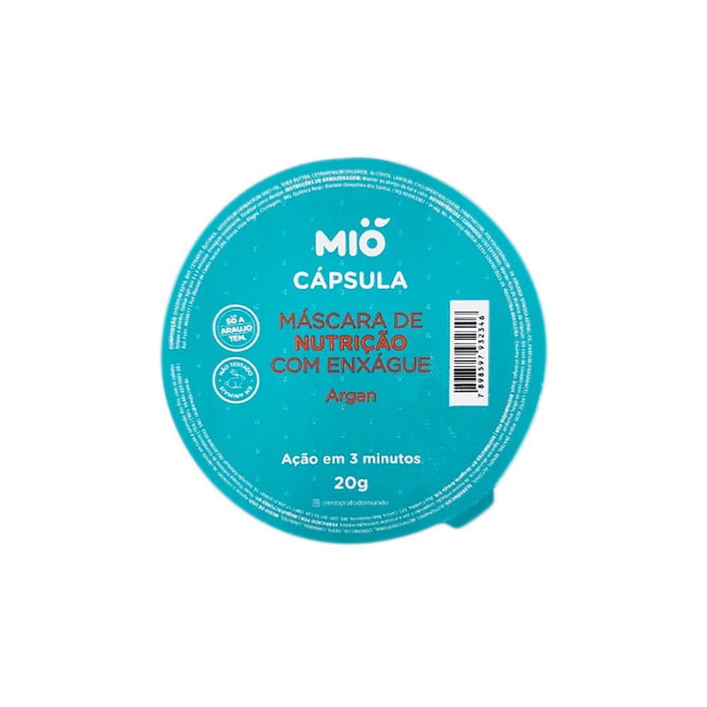 Máscara de Nutrição Capilar Mió Argan Cápsula 20g em Oferta na Shopee