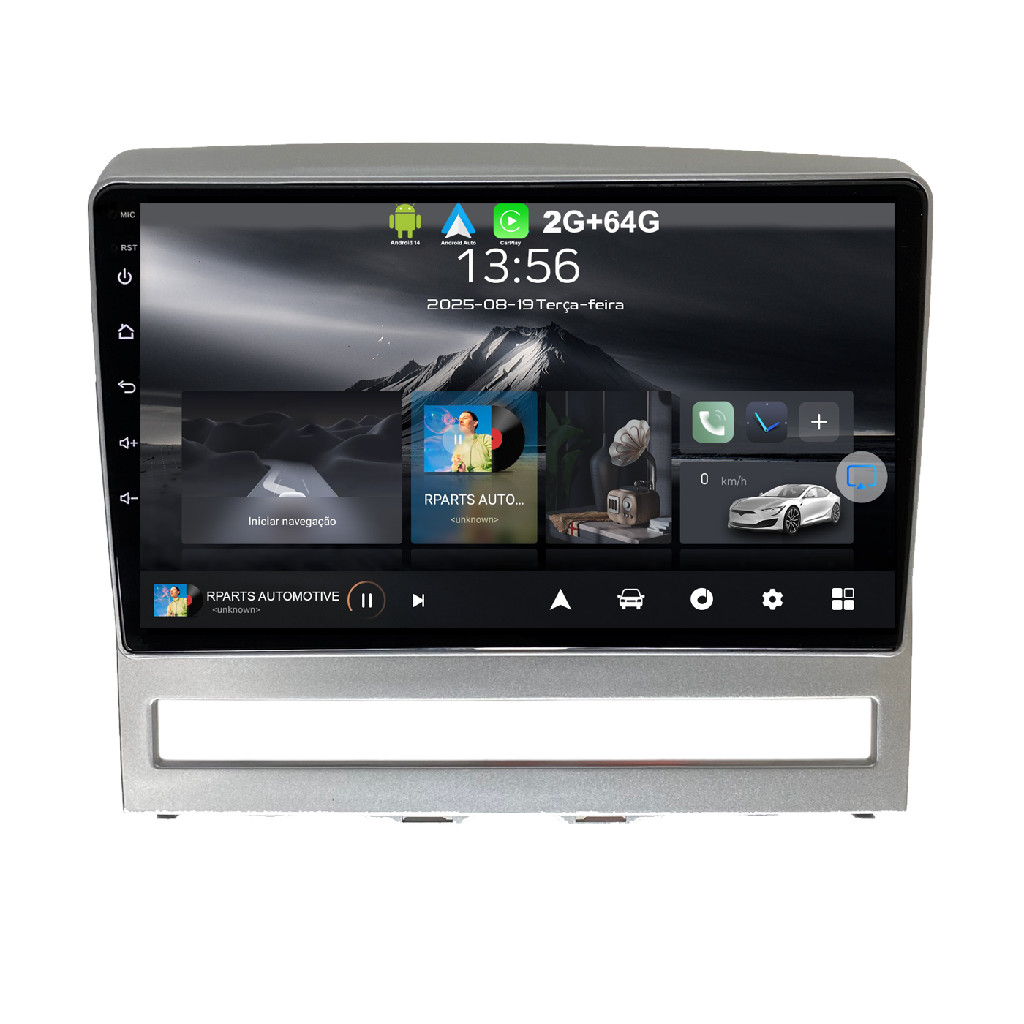 Kit Central Multimidia 9 Polegadas Android Fiat Palio Siena Strada Idea Prata