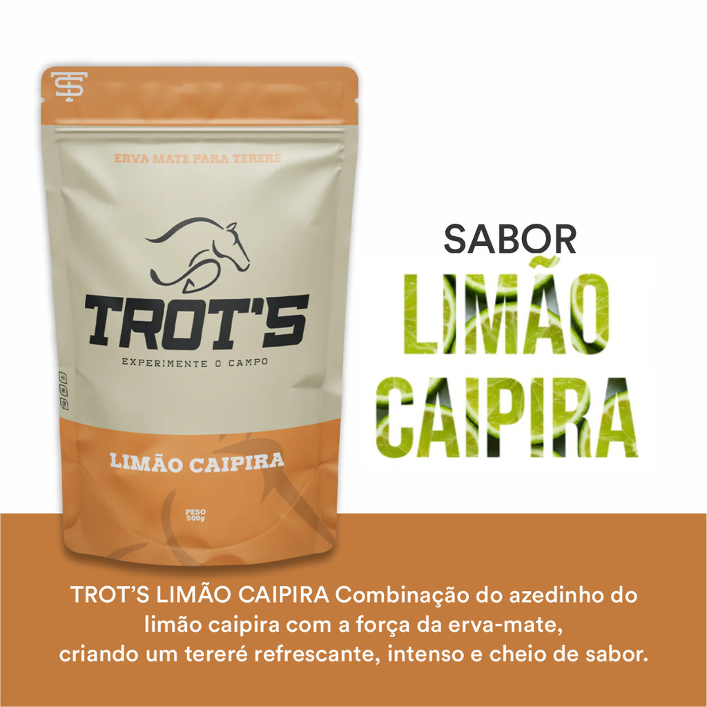 Erva Mate Tereré Premium Trots 500g Sabor Limão Caipira
