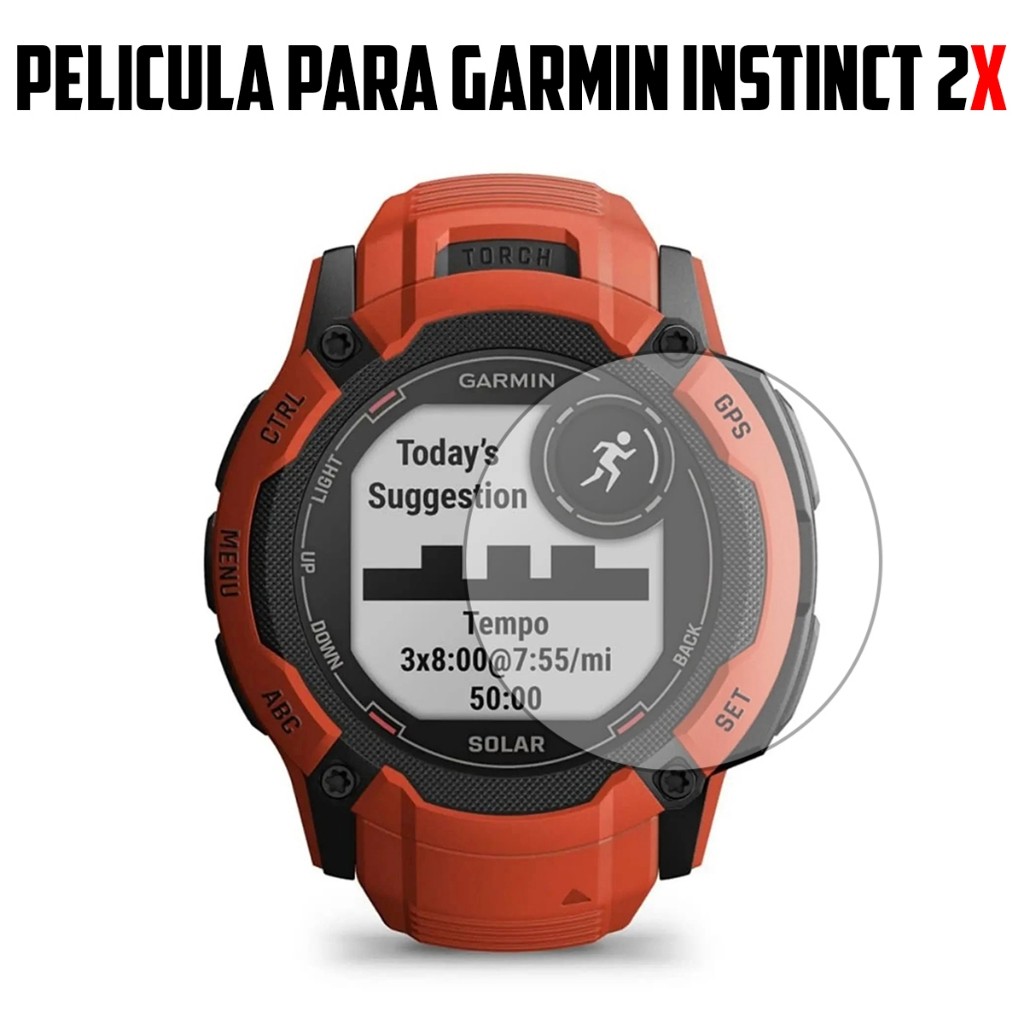 Película Vidro Temperado Proteção de Tela Para Relógio Garmin Instinct 2X 50mm
