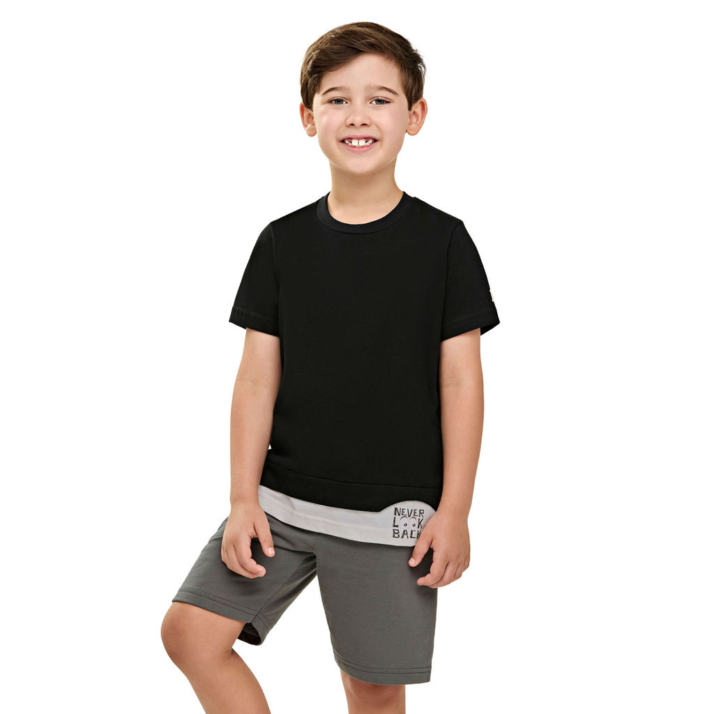 Conjunto Infantil Menino Urbano Bicolor Elian Preto em Oferta na Shopee