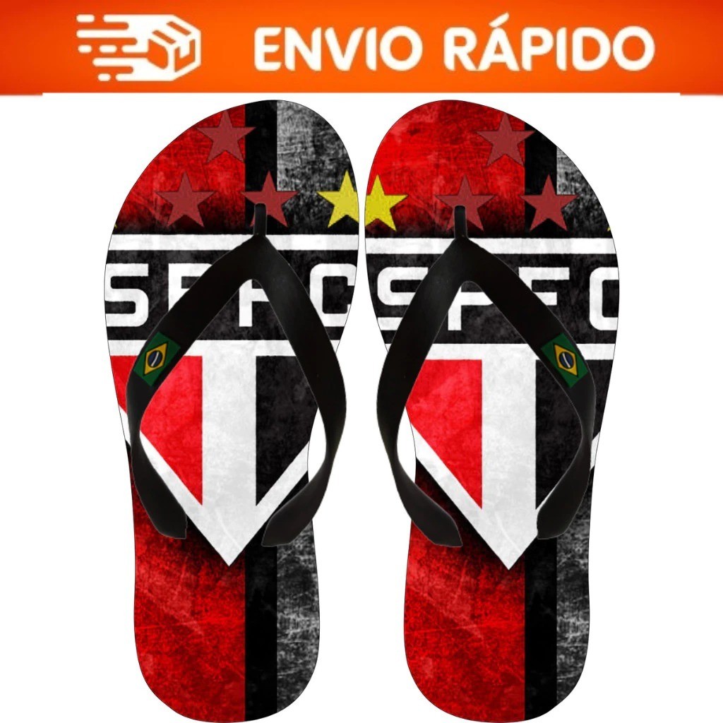 Chinelo São Paulo FC Masculino Antiderrapante Confortável Estampado