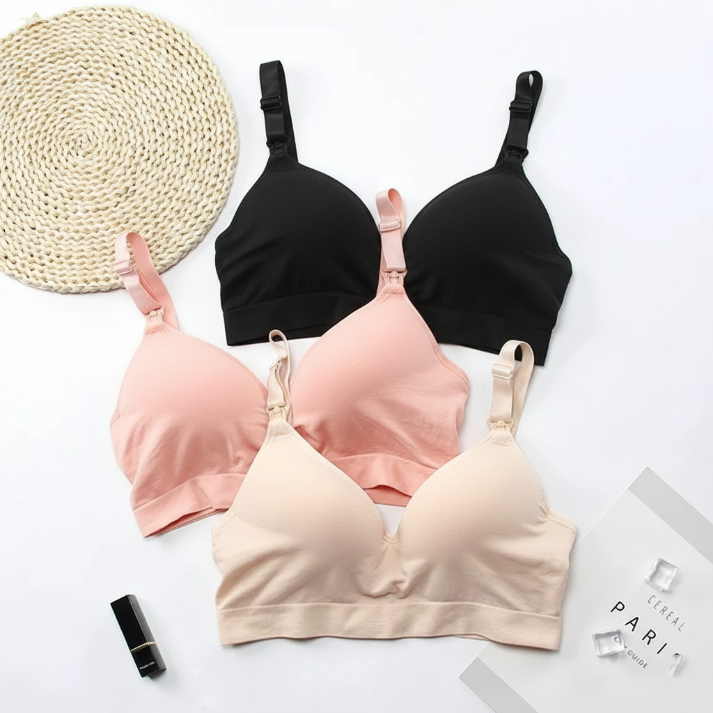 Kit 2 Sutiã Amamentação Reforçada Sem Aro Bojo Embutido FOFINHO em Oferta na Shopee