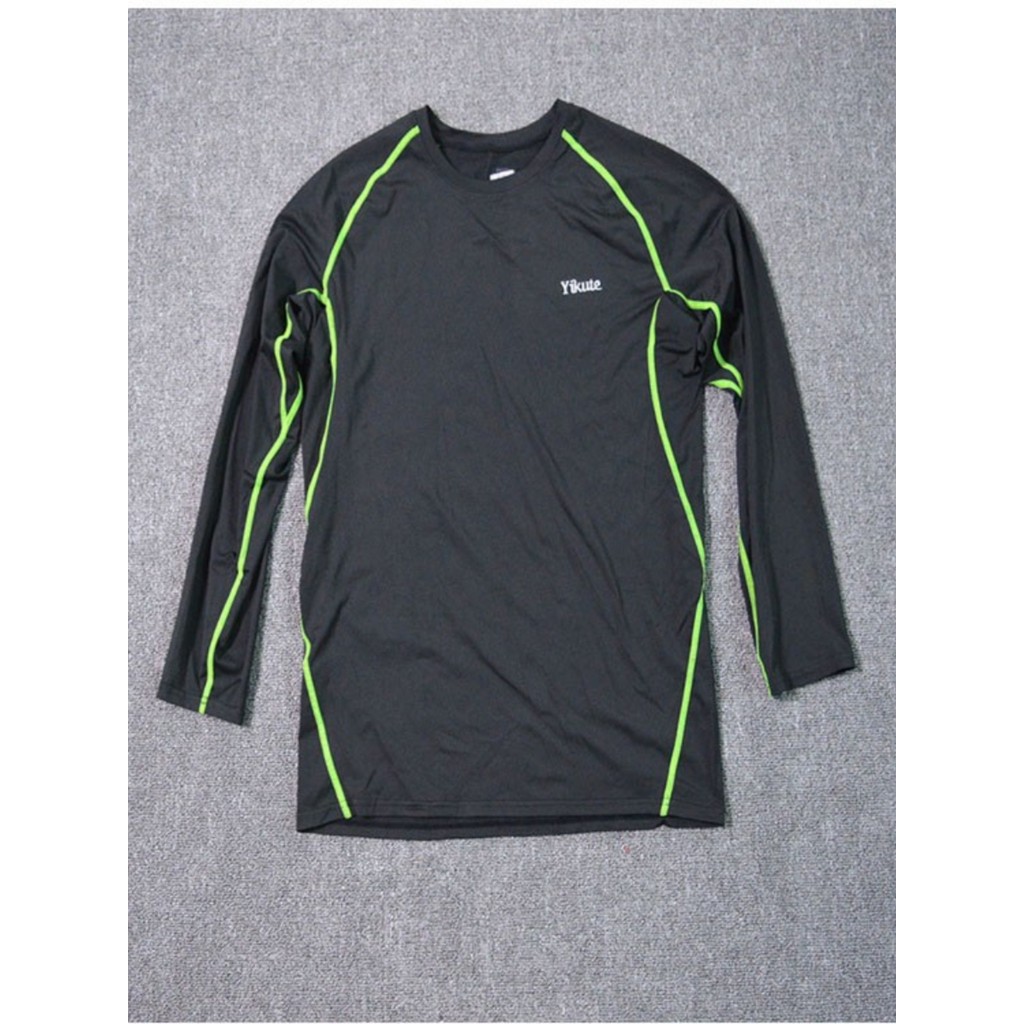 Camiseta esportiva masculina magro Fitness topo correndo de manga comprida respirável em torno do pescoço primavera outo