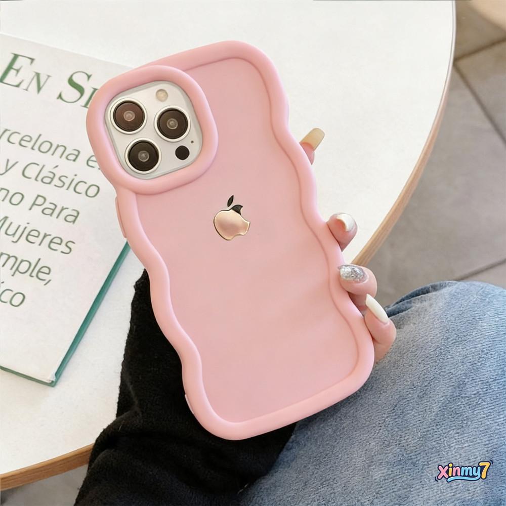 Capa Para iPhone 16E 17 13 11 16 15 14 12 Pro Max XR Ar Xs 7 8 Plus Onda Curver Macaron De Telefone XINMU7 em Oferta na Shopee