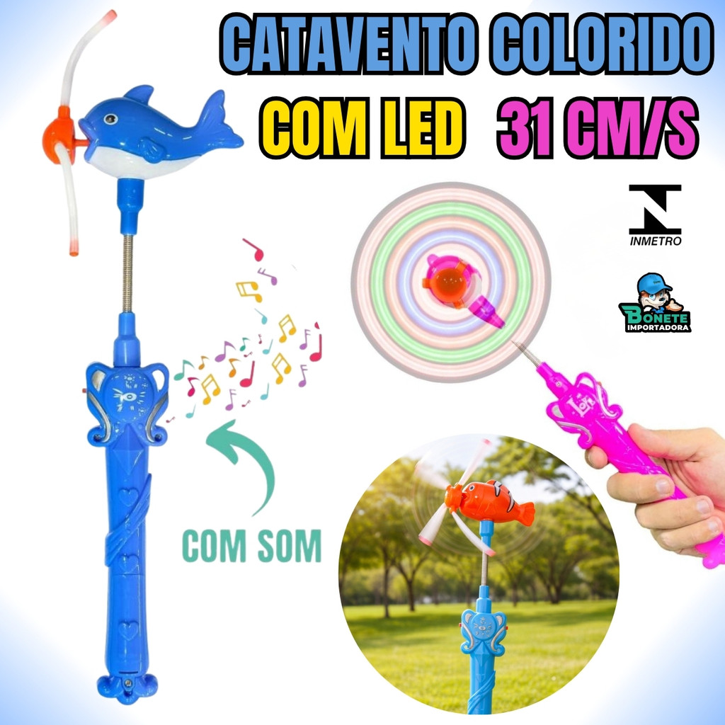 Brinquedo Catavento Infantil Colorido com Hélice Giratória