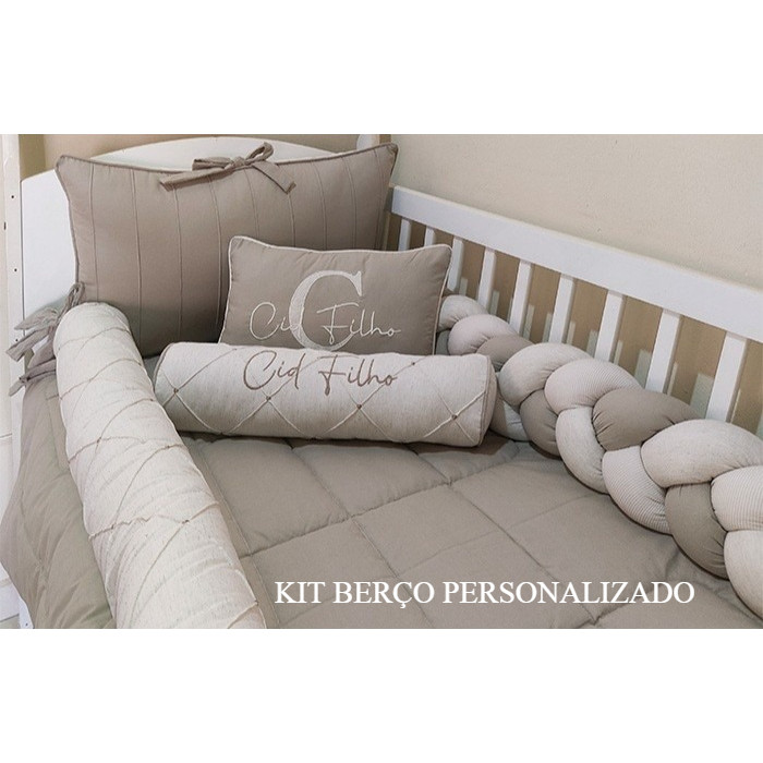 Kit Personalizado 6 pçs com 1 Trança - Padrão Americano - Percal 100% Algodão e Linho