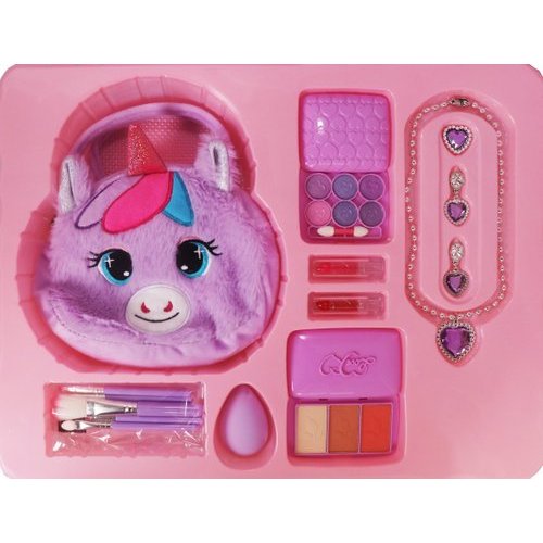 Kit Maquiagem Infantil Unicórnio Completo Estojo Bolsa Unicorn Beauty Case Brinquedo Maquiagem Menina Presente
