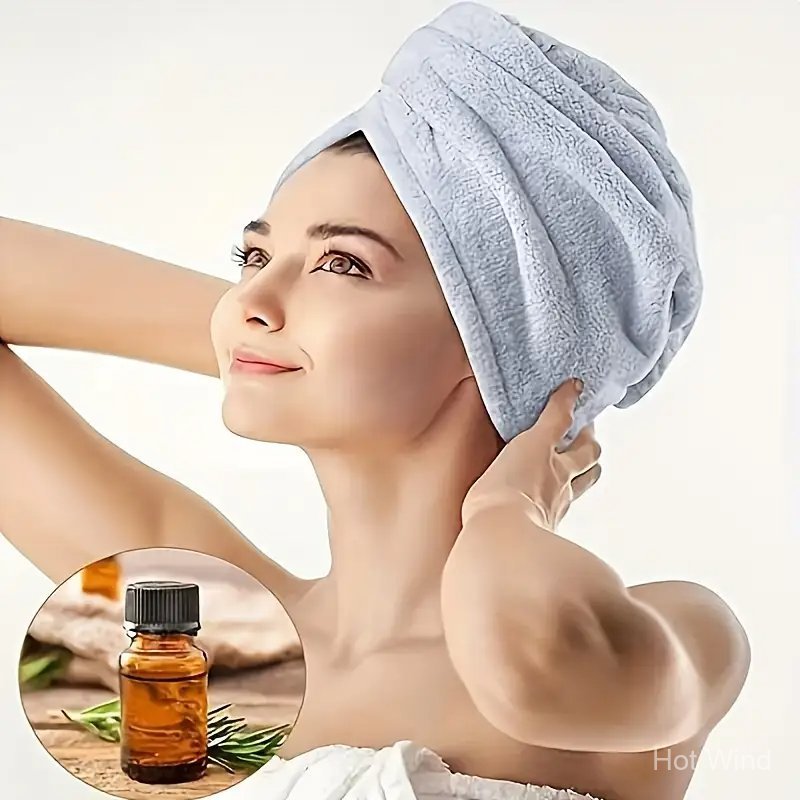 1 Kit Cor AleatóRia/Azul Toalha Grossa MáGica Para Cabelo Secar RáPido Touca Banho Microfibras Casa PromoçãO
