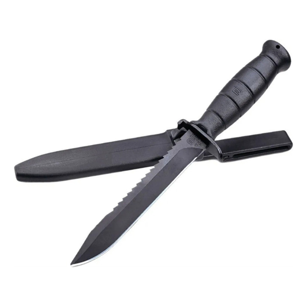 Faca Tática Glock Oem 81 - Preta Liso - Preta Dark