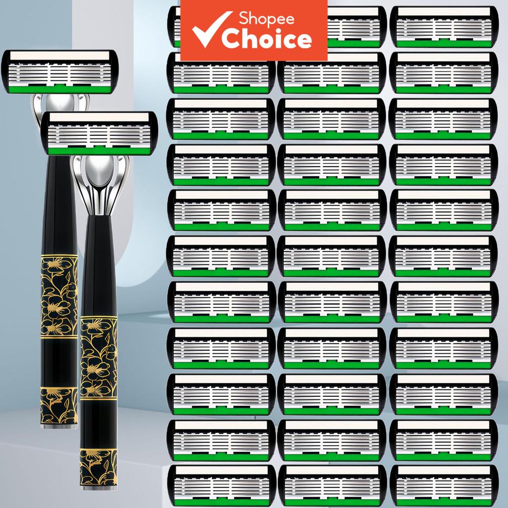 Kit De Barbeador De Segurança Masculino E Feminino-Lâminas À Prova De Ferrugem , Tira Antiderrapante , Conjunto De Barbe