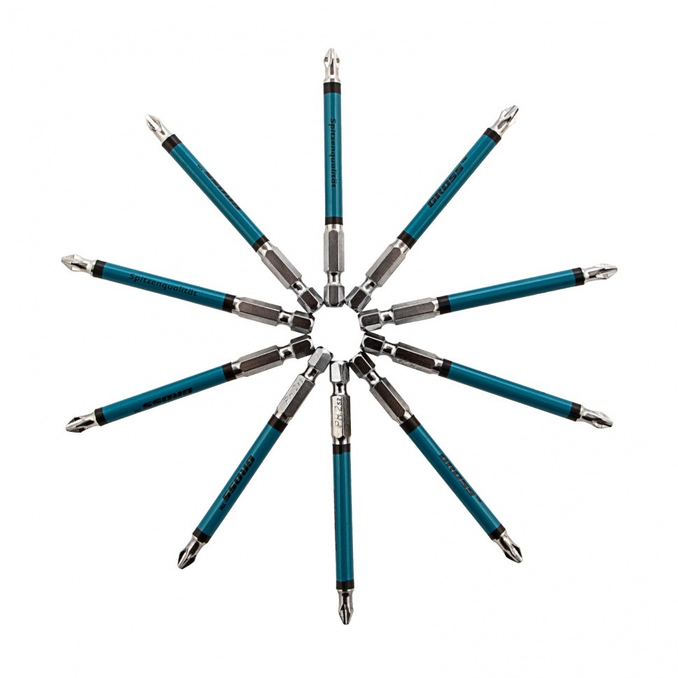 Bits Phillips PH2 90mm Aço Cromo Molibdênio 10 Peças Gross