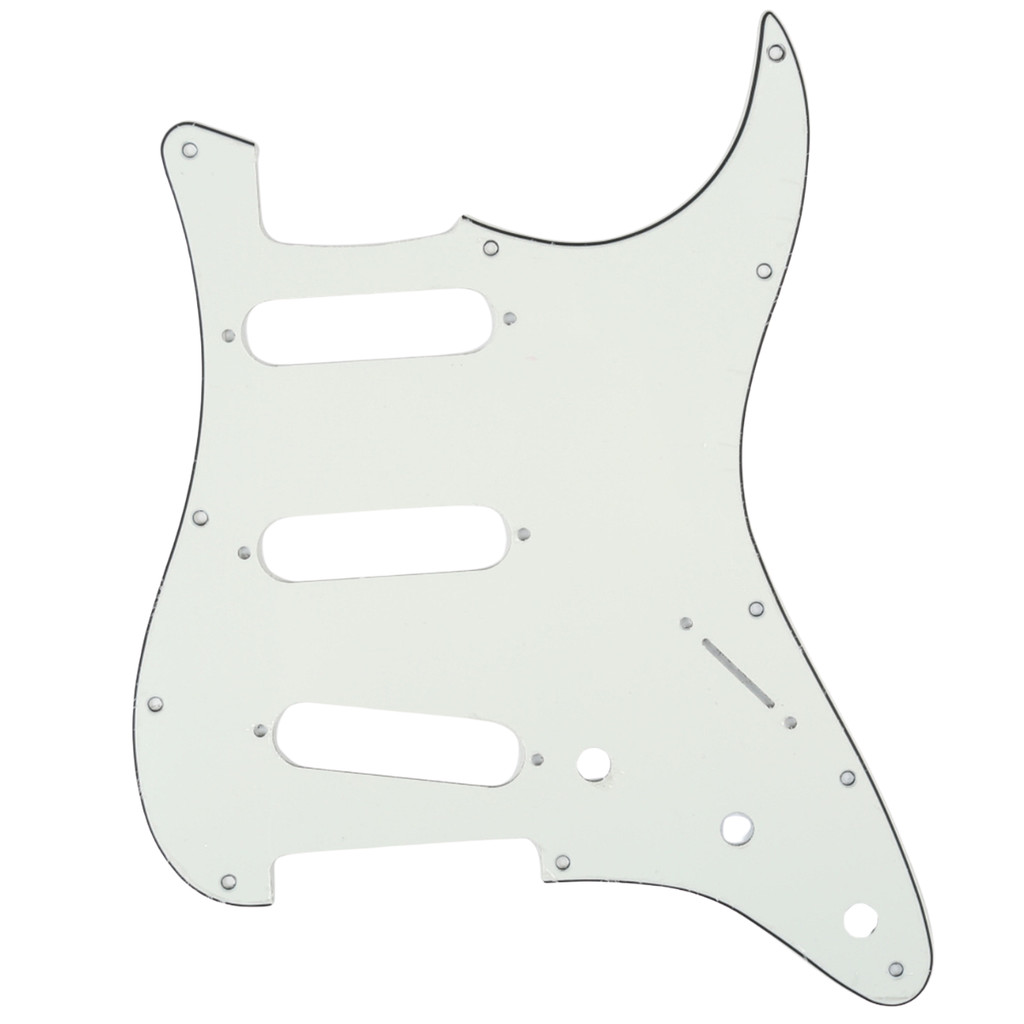 Escudo Guitarra Branco Stratocaster SSS Single 11 Furos Pickguard Guitarra Fender Strato 3 Camadas