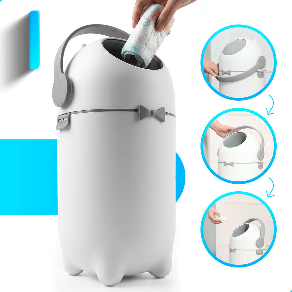 Lixeira Antiodor Antibacteriana para quarto do Bebê, Banheiro, fraldas e Pet, lixeira Mágica 3 em 1