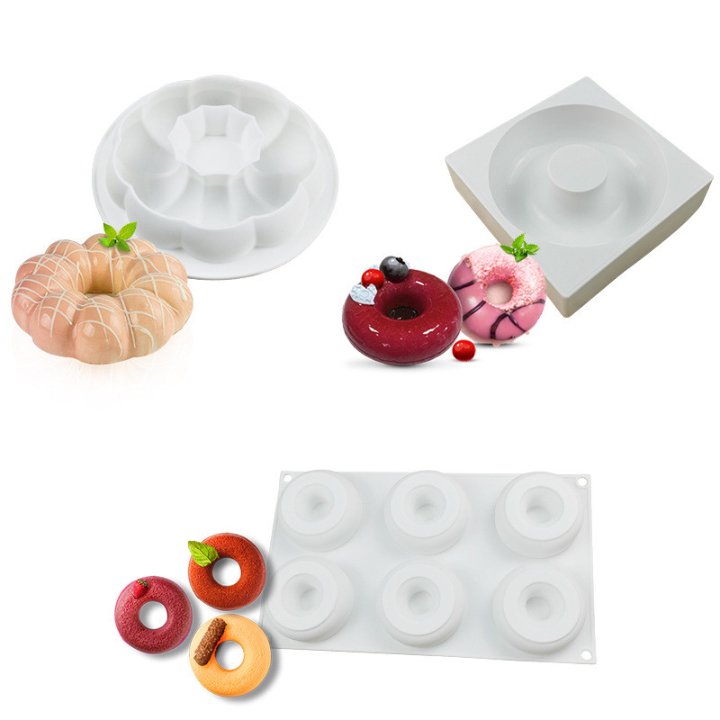 Molde redondo de Silicone para bolo, Mousse, rosquinha, faça você mesmo, decoração de Chocolate, sorvete, sobremesa, pud