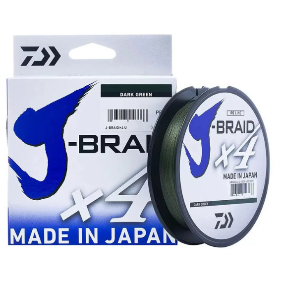Linha Multifilamento Daiwa J-BRAID - 135 Metros - DARK GREEN