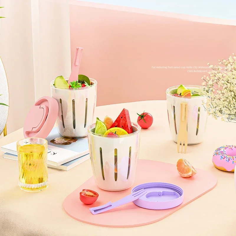 Pote para Frutas com Alta Vedação Perfeito para Mochila com Talher Incluso