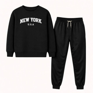 Conjunto Infantil Juvenil com Moletom Careca New York + Calça Ximpa com Bolso || Tam 10 ao 16 em Oferta na Shopee