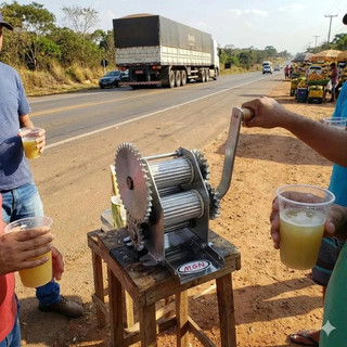 Engenho Manual Moedor 3 Moendas Caldo De Cana Mgn Engenhoca Aço Inox