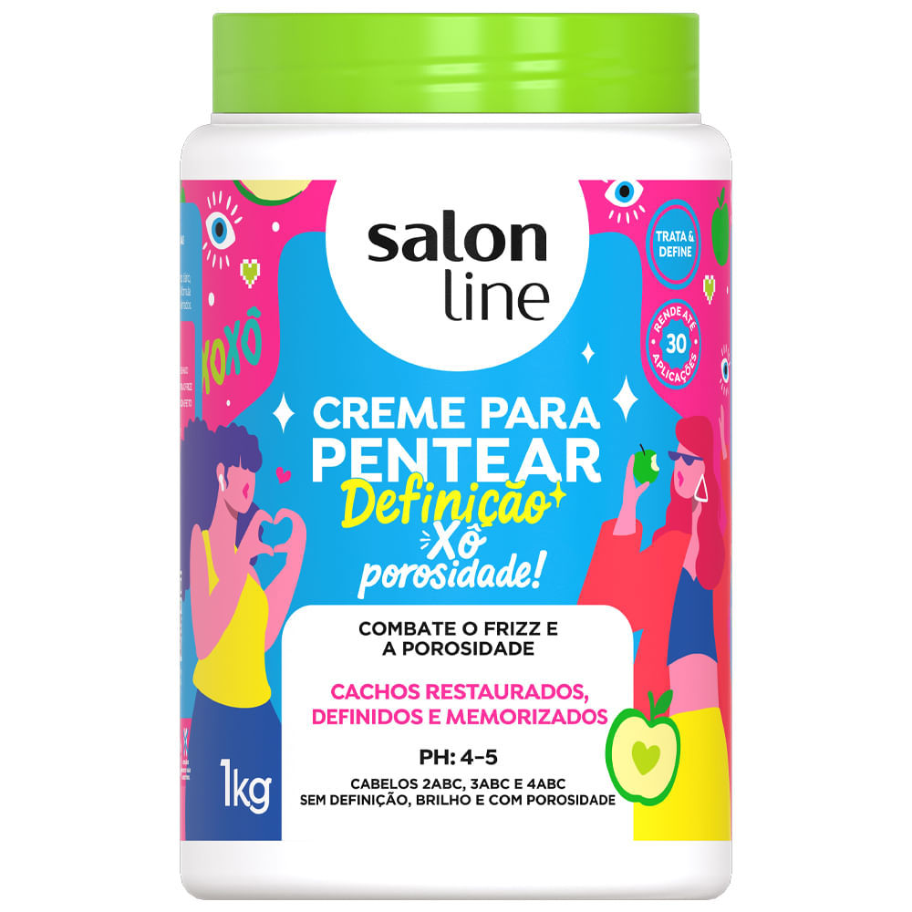 Creme para Pentear Salon Line Xô Porosidade! Definição E Selagem Máxima 1kg em Oferta na Shopee