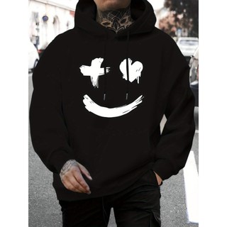 Moletom Masculino Casual Rosto Alegre Moda Casaco de Frio Moleton Capuz  Estiloso Manga Comprida com Capuz Confortável